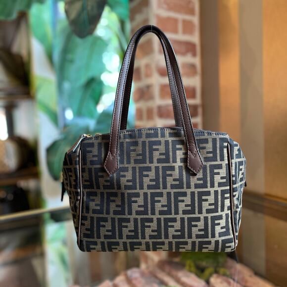 FENDI Zucca FF Canvas Vintage Satchel - Picture 1 of 16